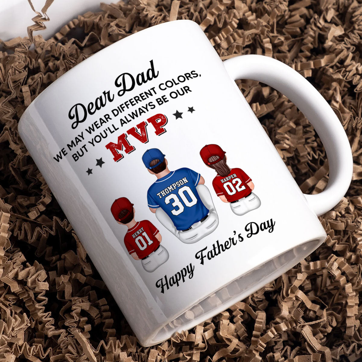 You'll Always Be My MVP Divided Funny Gift For Baseball Dad Personalized Mug
