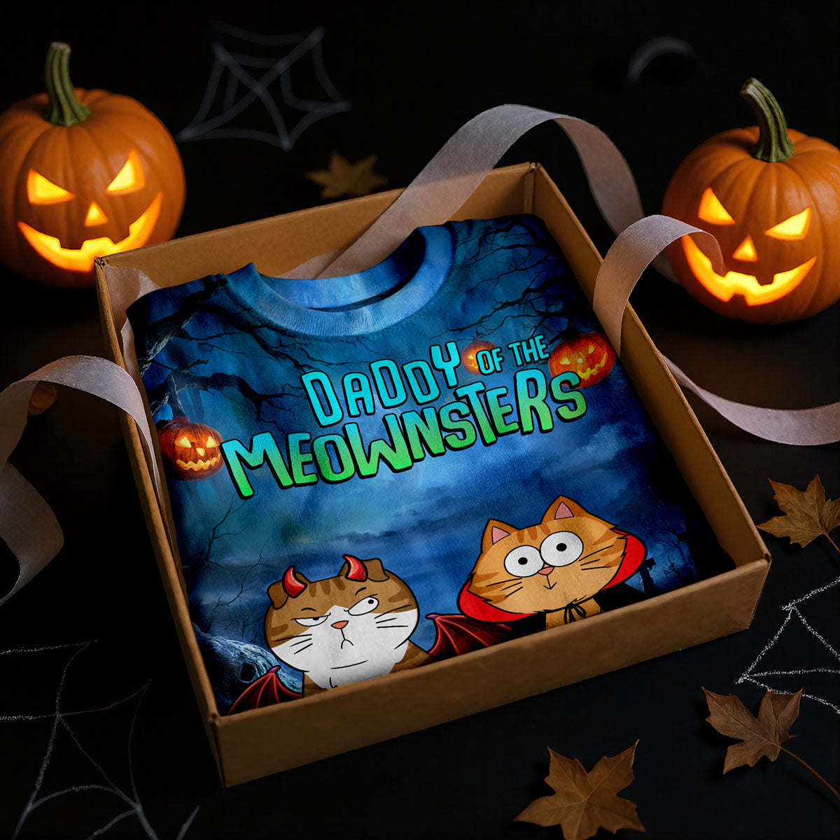 Halloween Night Mommy Daddy Of The Monsters Cats Personalized Shirt, Spooky Halloween Costume For Cat Lovers