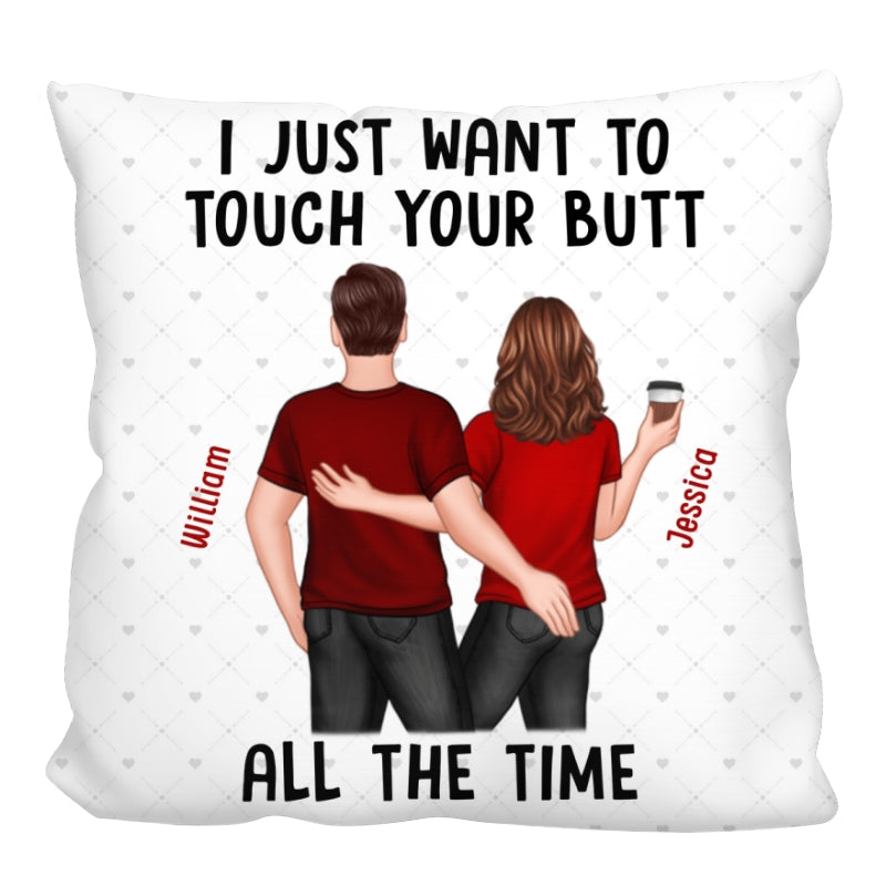 Back View Couple Funny Gift For Him For Her Personalized Pillow