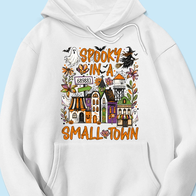 Custom Zip Code Halloween Town - Personalized Shirt - Trendy Fall Halloween Tee