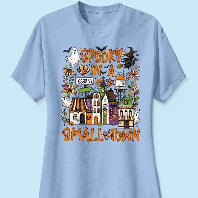 Custom Zip Code Halloween Town - Personalized Shirt - Trendy Fall Halloween Tee