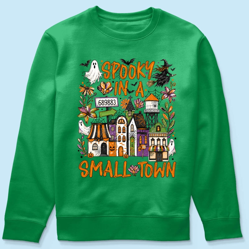 Custom Zip Code Halloween Town - Personalized Shirt - Trendy Fall Halloween Tee