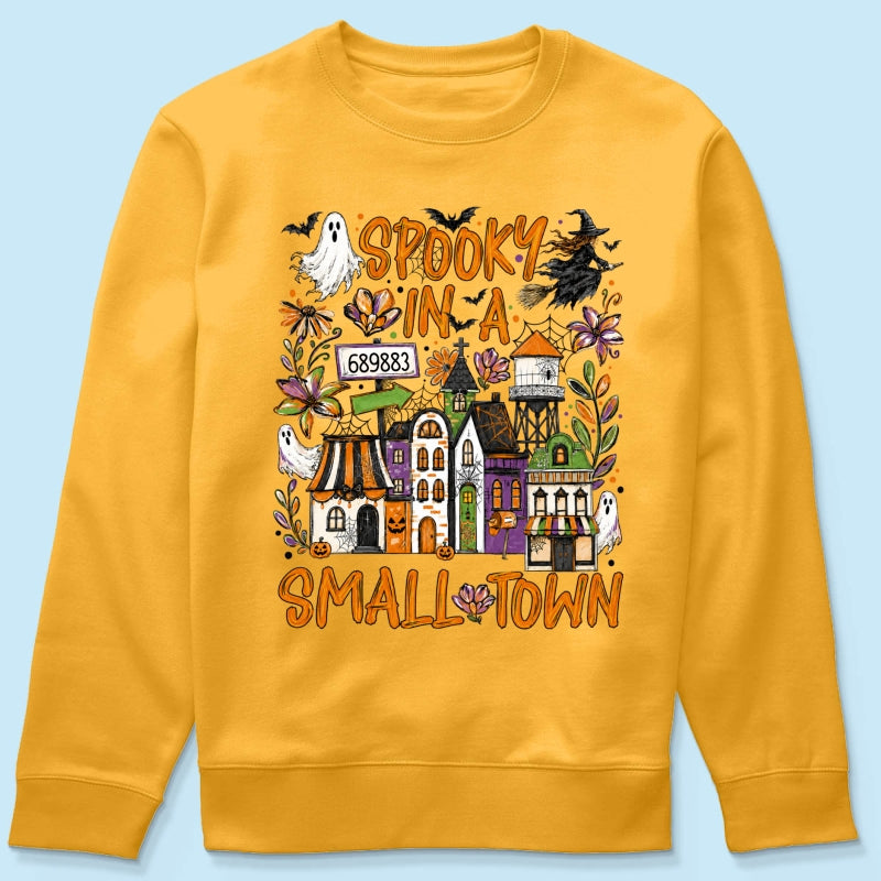 Custom Zip Code Halloween Town - Personalized Shirt - Trendy Fall Halloween Tee