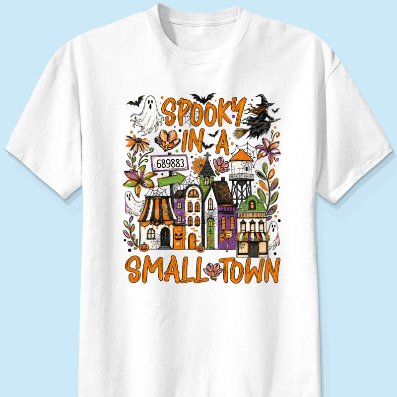 Custom Zip Code Halloween Town - Personalized Shirt - Trendy Fall Halloween Tee