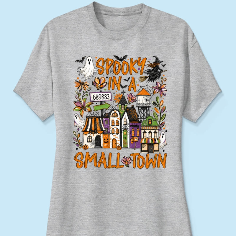 Custom Zip Code Halloween Town - Personalized Shirt - Trendy Fall Halloween Tee