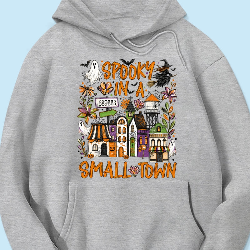 Custom Zip Code Halloween Town - Personalized Shirt - Trendy Fall Halloween Tee
