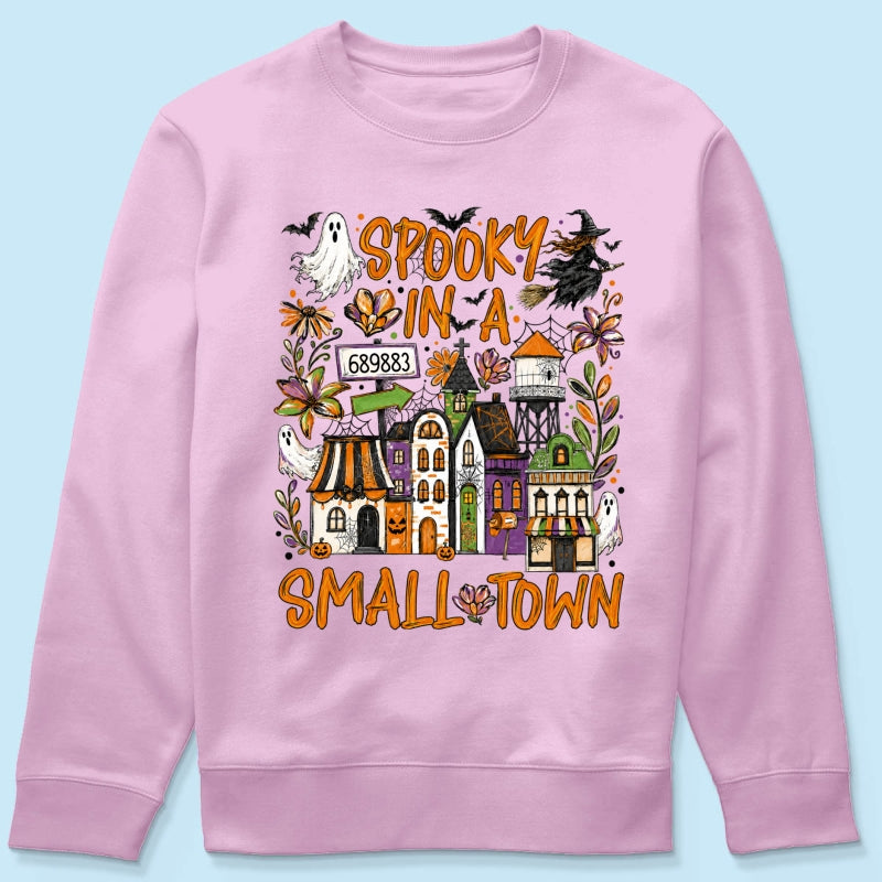 Custom Zip Code Halloween Town - Personalized Shirt - Trendy Fall Halloween Tee