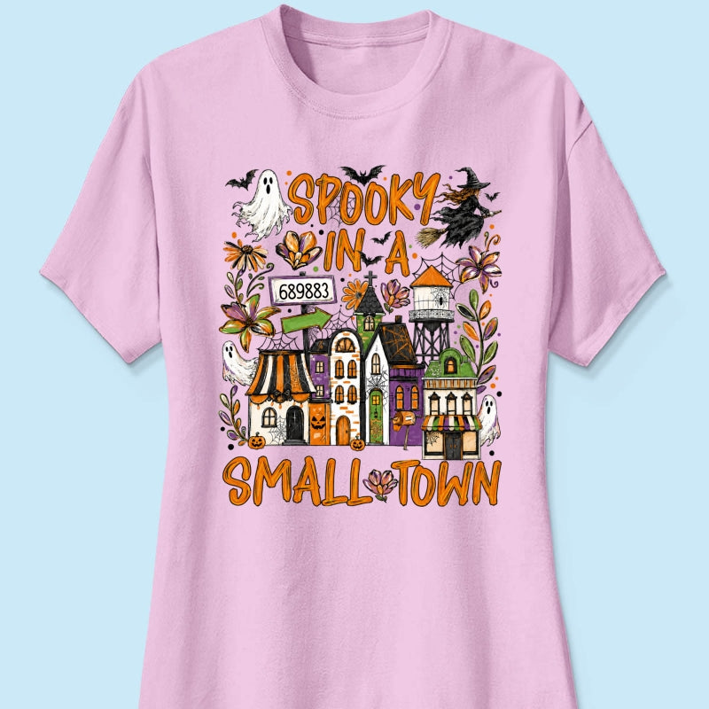 Custom Zip Code Halloween Town - Personalized Shirt - Trendy Fall Halloween Tee