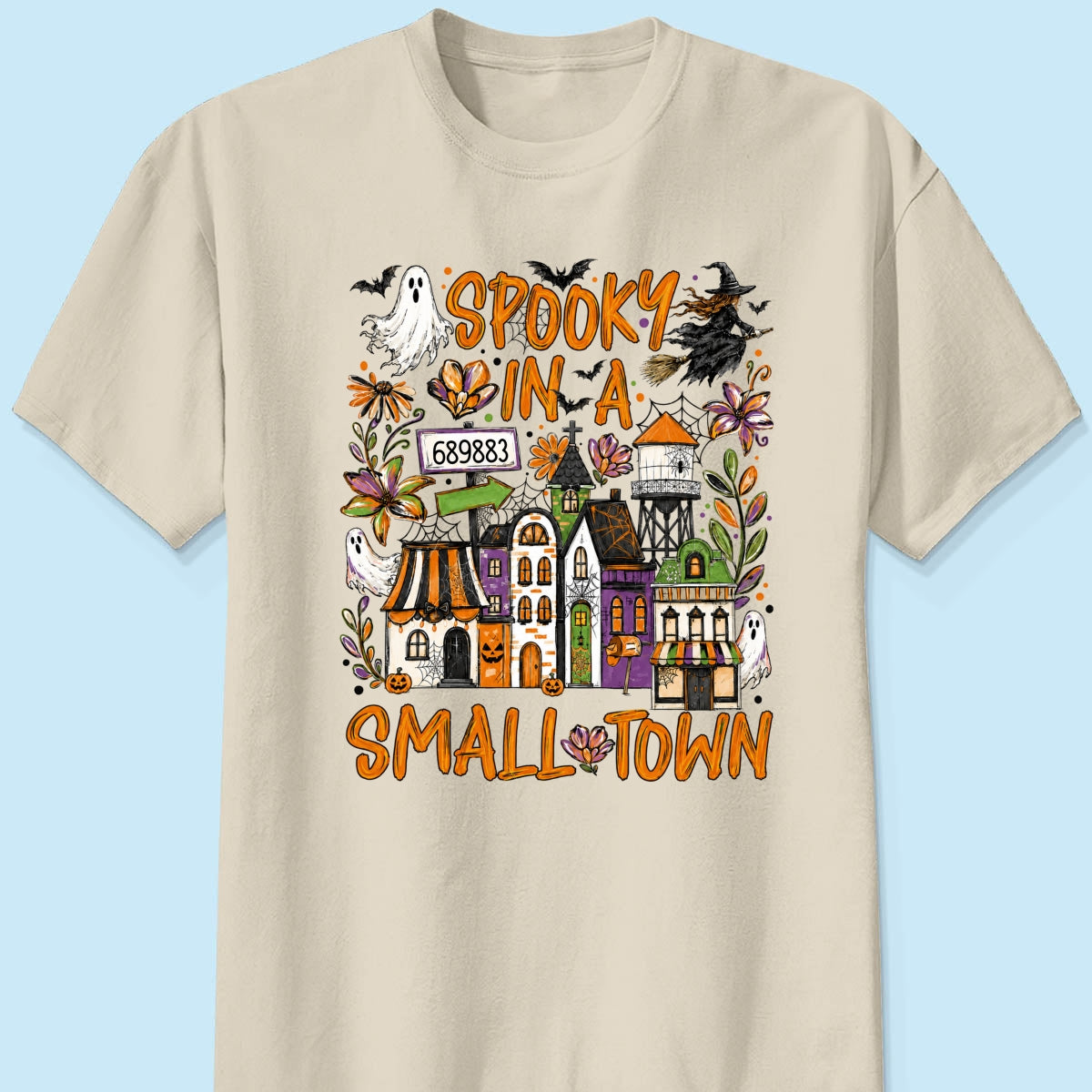 Custom Zip Code Halloween Town - Personalized Shirt - Trendy Fall Halloween Tee