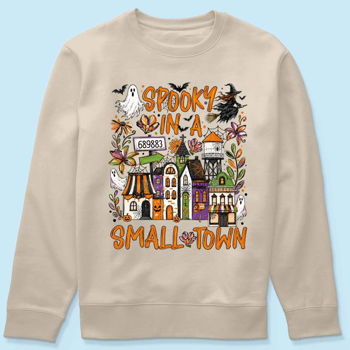Custom Zip Code Halloween Town - Personalized Shirt - Trendy Fall Halloween Tee