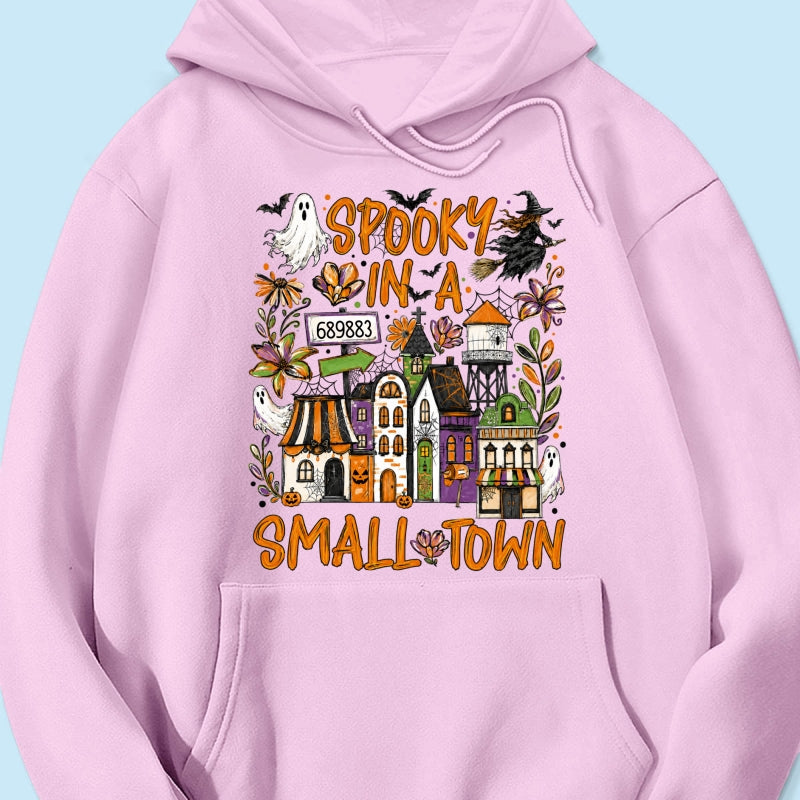 Custom Zip Code Halloween Town - Personalized Shirt - Trendy Fall Halloween Tee