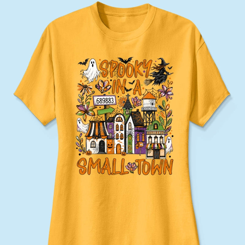 Custom Zip Code Halloween Town - Personalized Shirt - Trendy Fall Halloween Tee