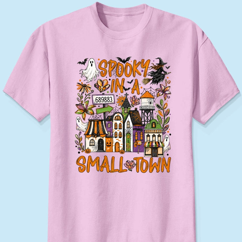 Custom Zip Code Halloween Town - Personalized Shirt - Trendy Fall Halloween Tee
