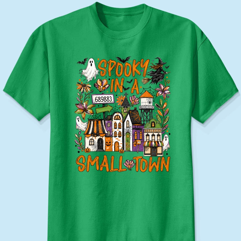 Custom Zip Code Halloween Town - Personalized Shirt - Trendy Fall Halloween Tee