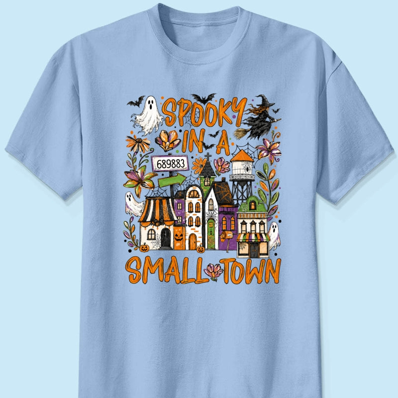Custom Zip Code Halloween Town - Personalized Shirt - Trendy Fall Halloween Tee
