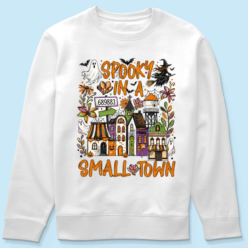 Custom Zip Code Halloween Town - Personalized Shirt - Trendy Fall Halloween Tee