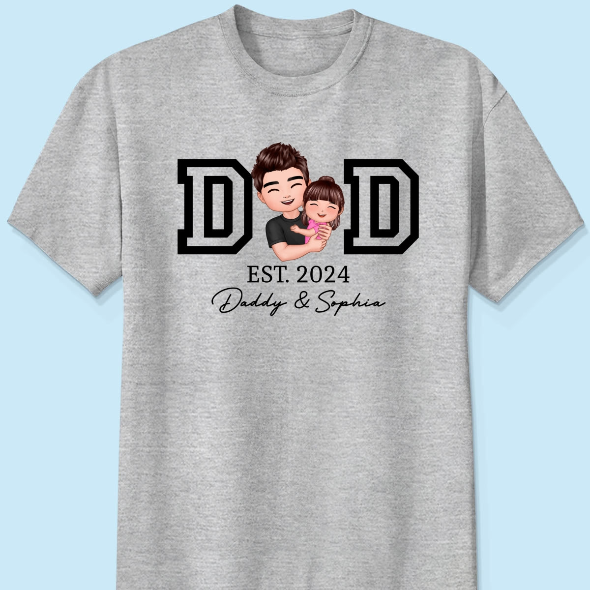 Dad Hugging Kid Est Year Personalized Shirt