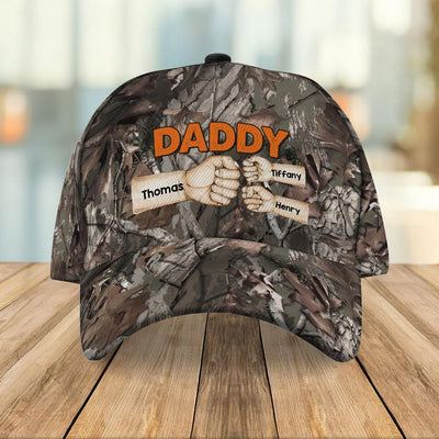 Camouflage Pattern Dad Fist Bump Personalized Classic Cap, Gift For Dad
