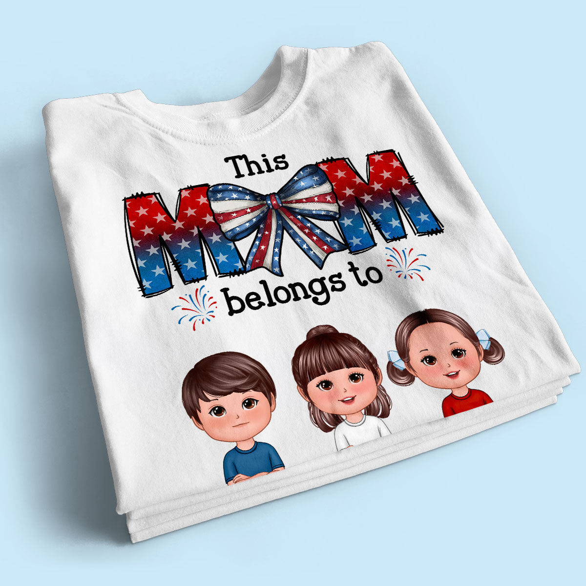 4th Of July Bow This Mom Belongs To Kids Personalized Shirt