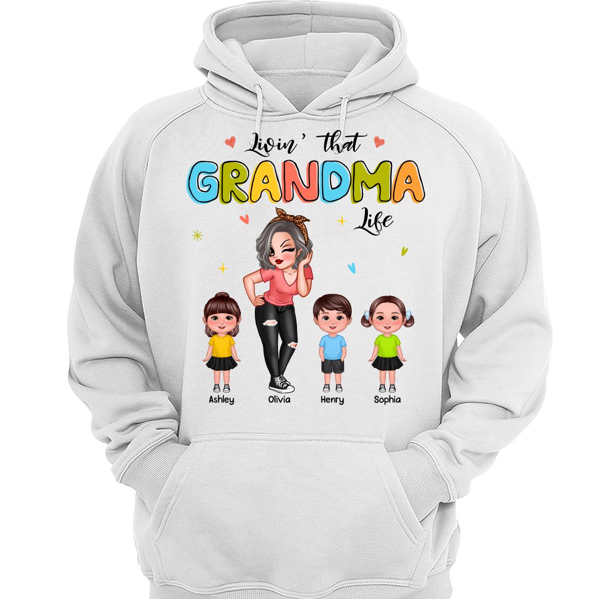 Colorful Livin‘ That Grandma Life Gift For Grandma Personalized Shirt