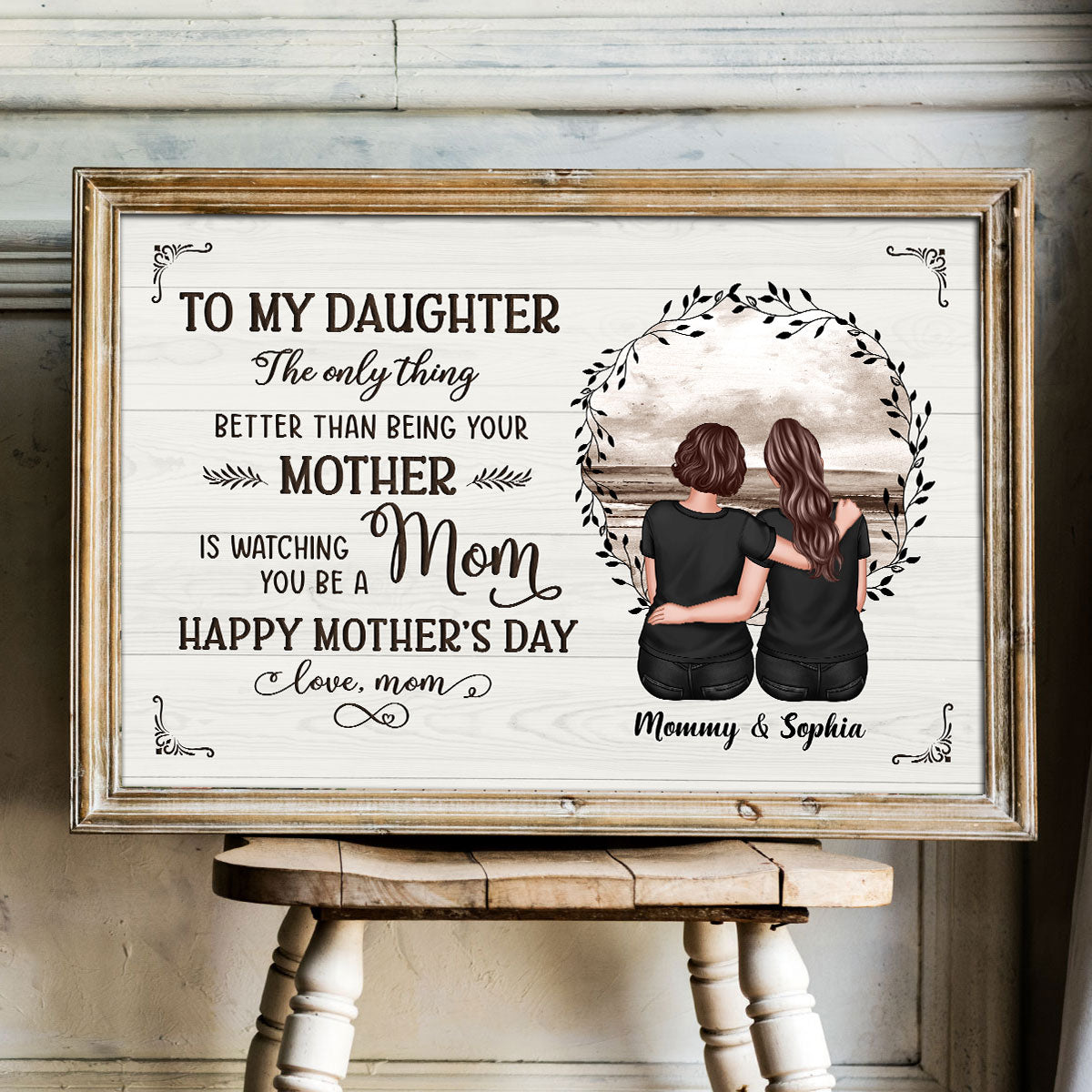 Eternal Beach Landscape To My Daughter From Mom Personalized Poster, Heartfelt 2025 Gift For Daughter