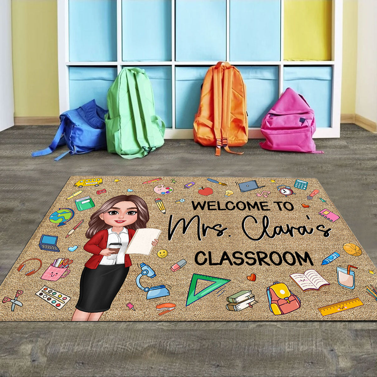 Teacher Things Welcome To Classroom - Personalized Doormat - Gift For Teacher