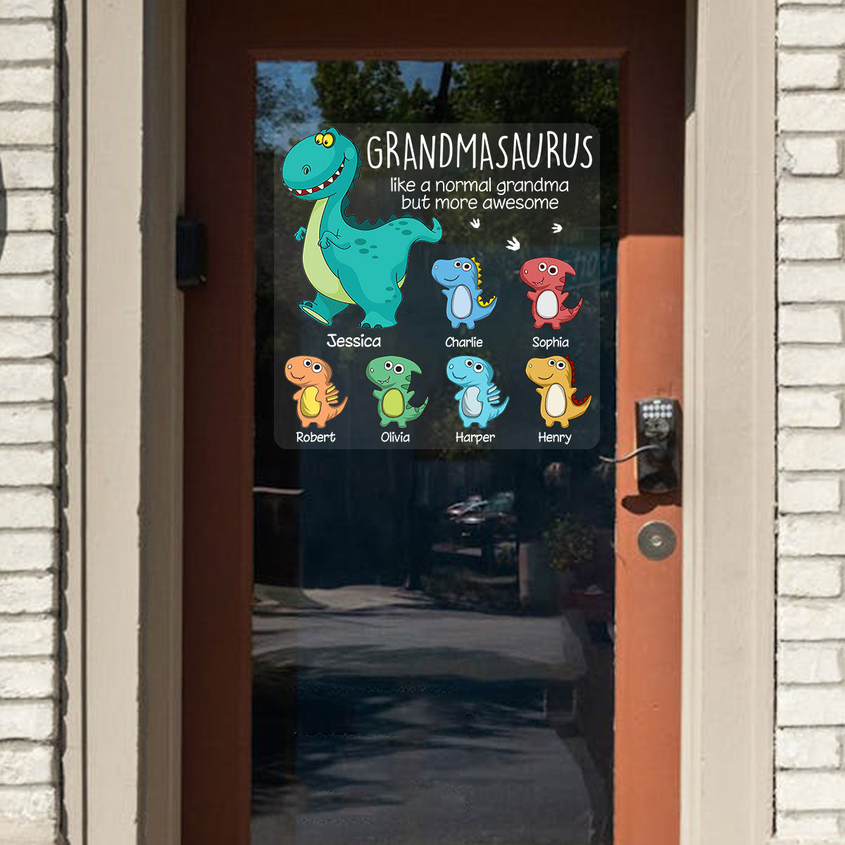Grandmasaurus And Kids Decor For Grandma On Car Window Fridge Personalized Decal
