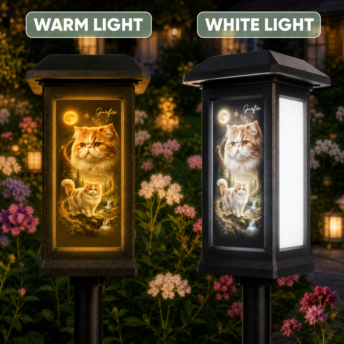 Dog Howling to the Moon - Personalized Solar Garden Light - Gift for Dog, Cat Lovers, Pet Memorial Gift