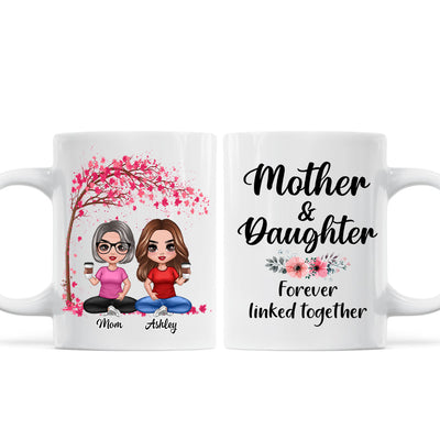 Doll Mom And Daughters Sitting Under Tree Personalized Mug