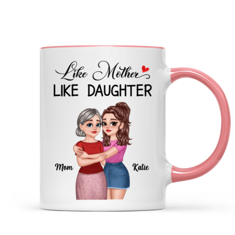 The Love Between Mother Daughter Hugging Cartoon Personalized Mug