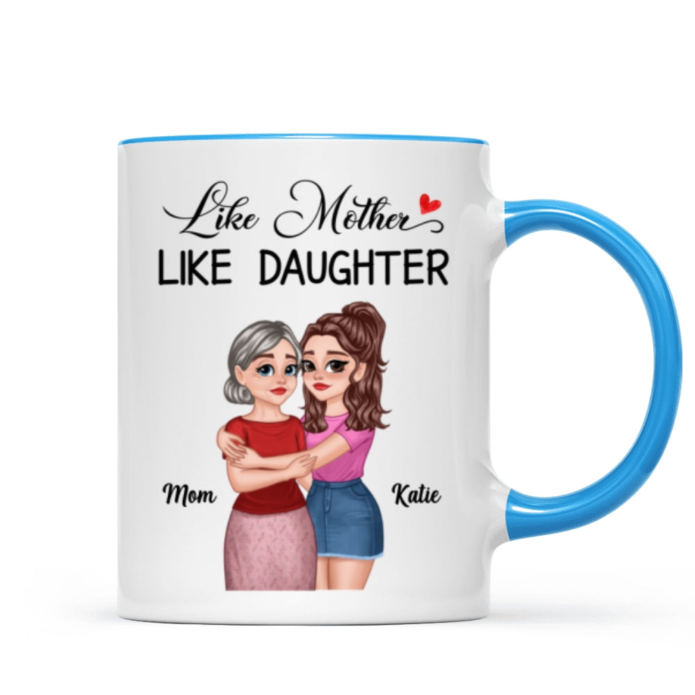 The Love Between Mother Daughter Hugging Cartoon Personalized Mug