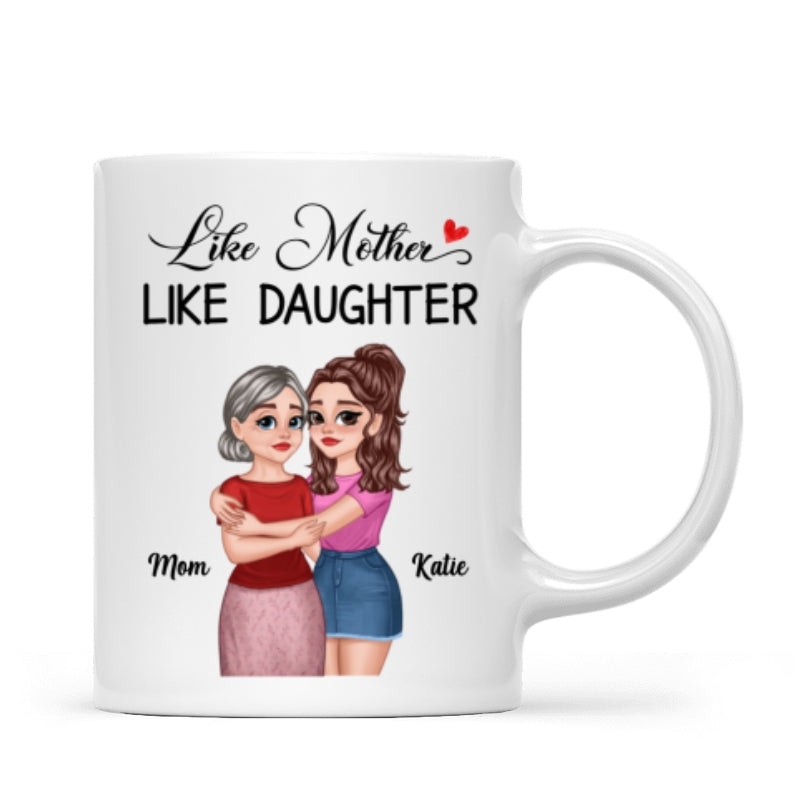 The Love Between Mother Daughter Hugging Cartoon Personalized Mug