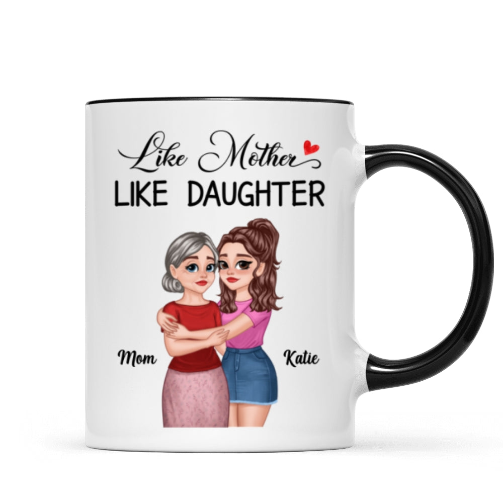 The Love Between Mother Daughter Hugging Cartoon Personalized Mug