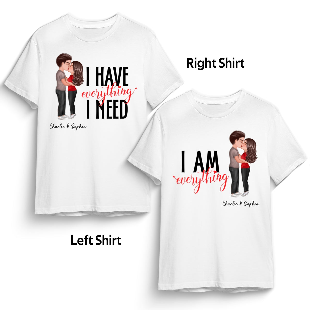 Couple Everything Valentine‘s Day Personalized Matching Shirts [Set of 2 Shirts]
