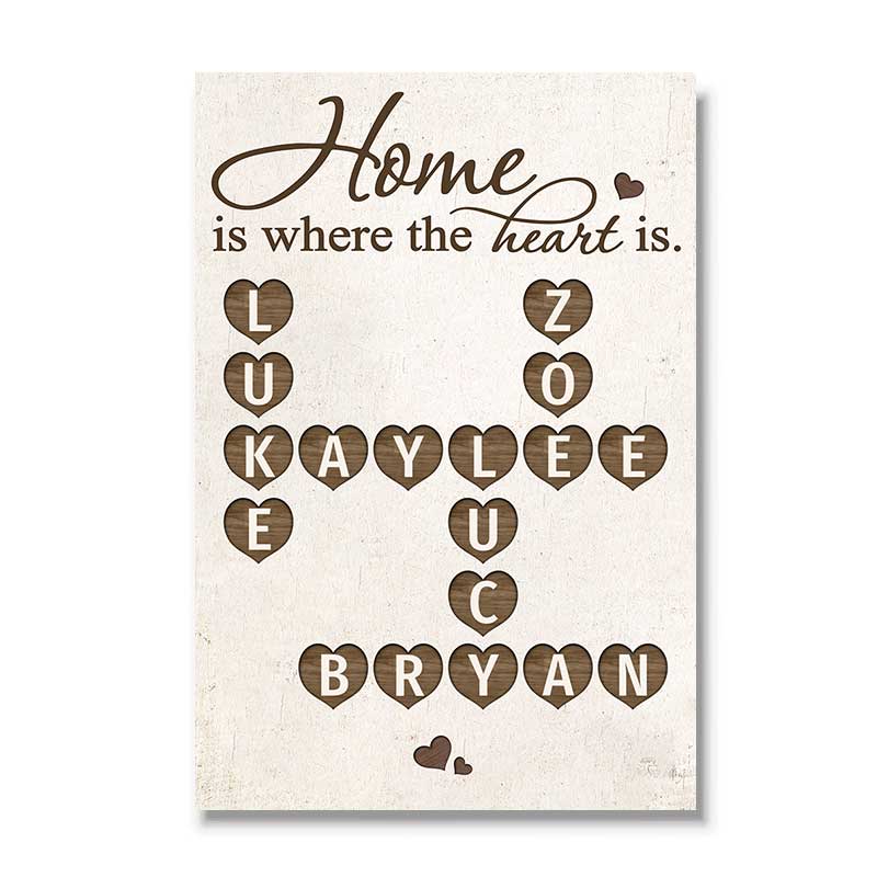 Home Is Where The Heart Is Crossword Art Puzzle Personalized Poster