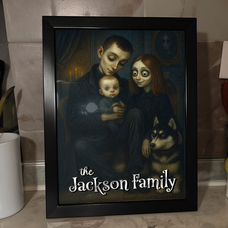 Custom Gothic Family Portrait from Photo - Personalized Poster