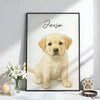 Custom Watercolor Portraits Using Pet Photo Personalized Poster, Gift for Dogs Cats Lovers, Pet Lover Gift