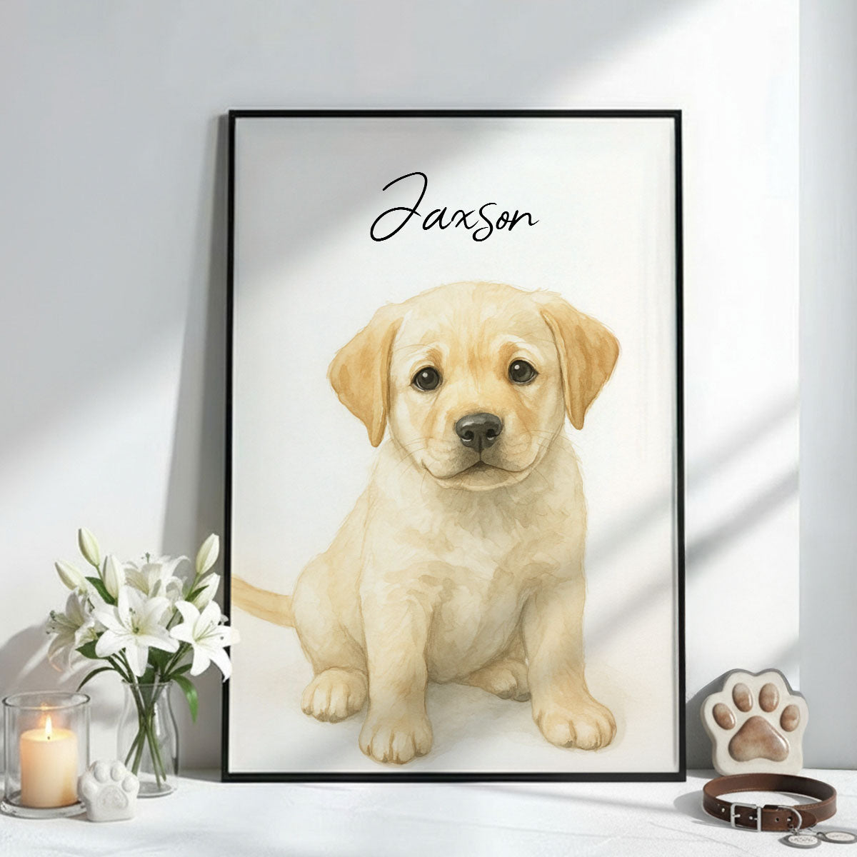 Custom Watercolor Portraits Using Pet Photo Personalized Poster, Gift for Dogs Cats Lovers, Pet Lover Gift