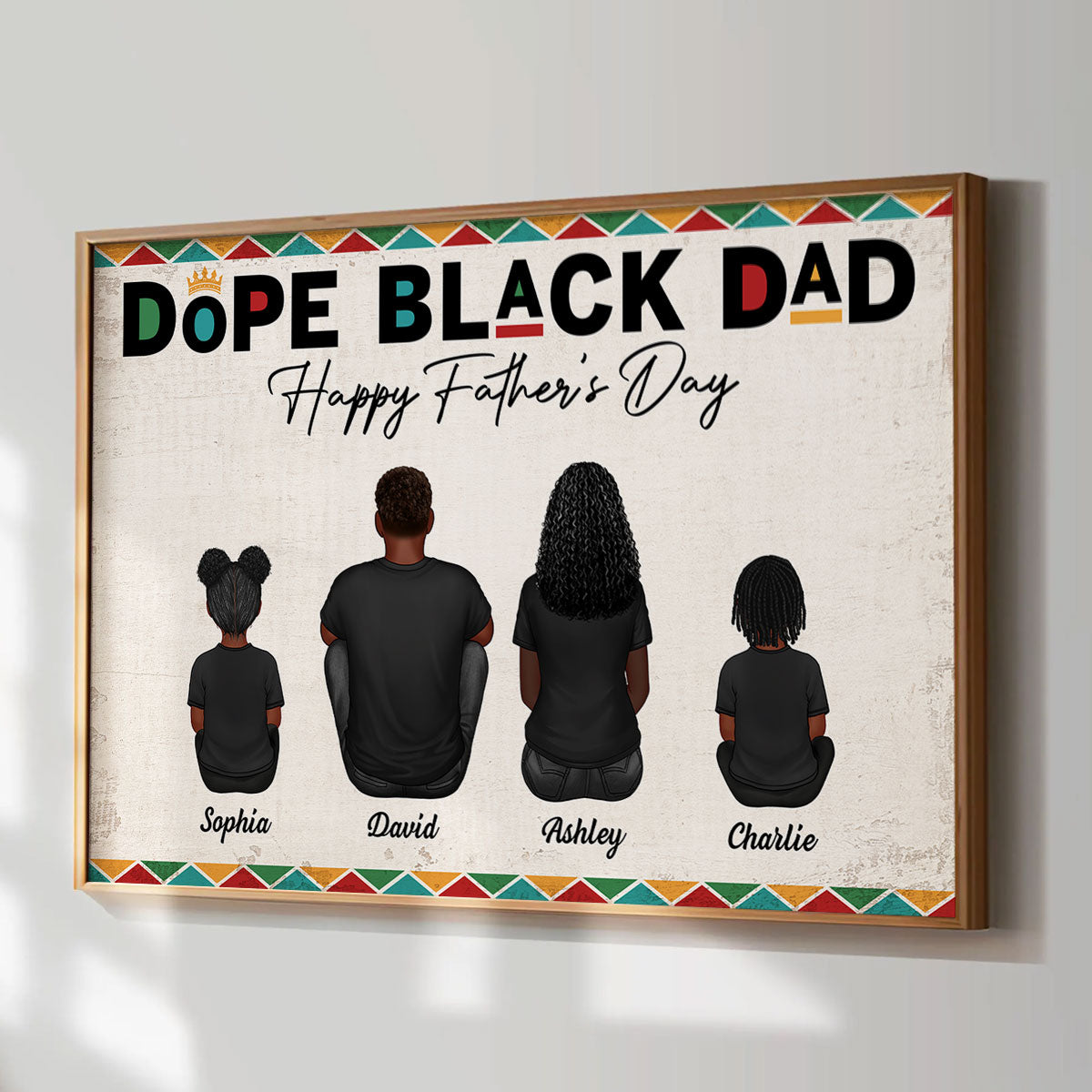 Dope Black Dad Personalized Poster| Heartfelt Father's Day Gift For Dad