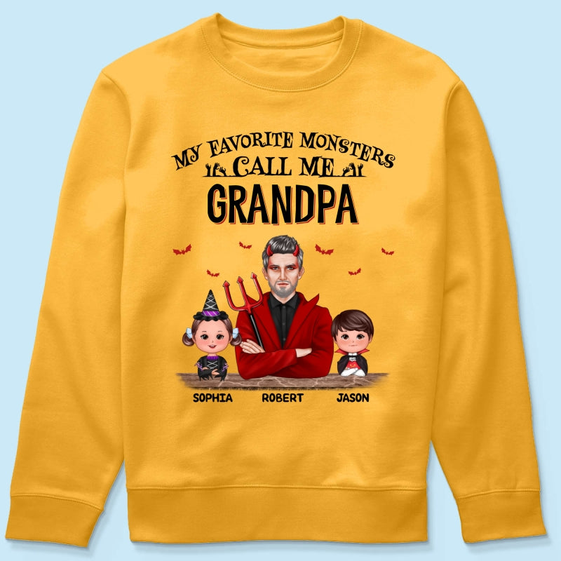 Halloween Favorite Monsters Call Me Dad Grandpa Personalized Shirt