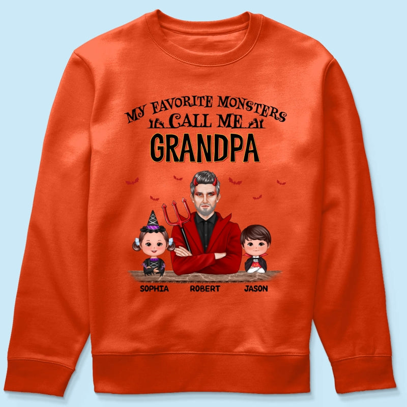 Halloween Favorite Monsters Call Me Dad Grandpa Personalized Shirt