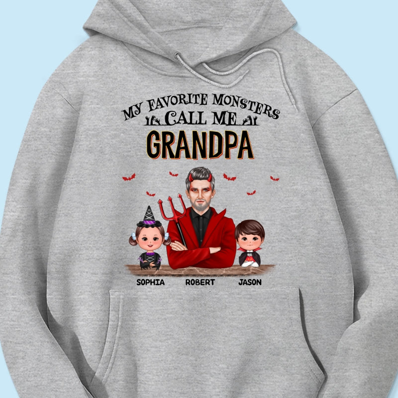 Halloween Favorite Monsters Call Me Dad Grandpa Personalized Shirt
