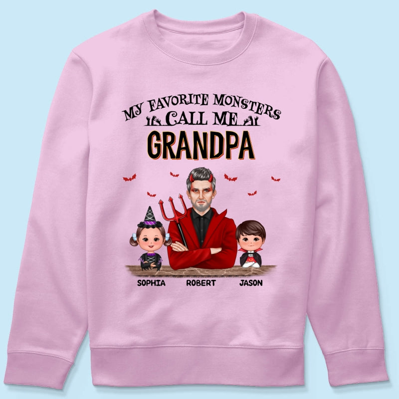 Halloween Favorite Monsters Call Me Dad Grandpa Personalized Shirt