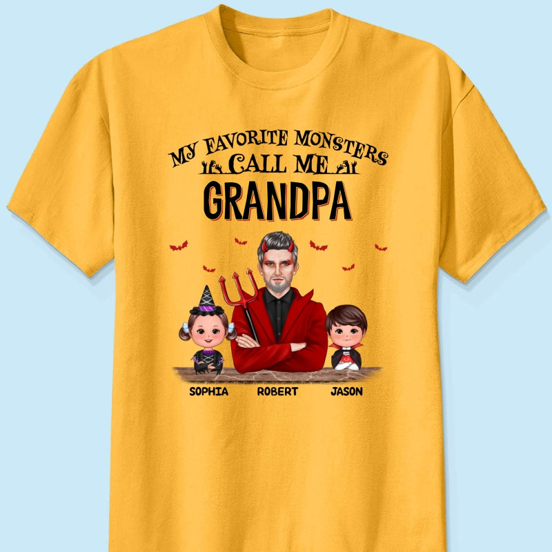 Halloween Favorite Monsters Call Me Dad Grandpa Personalized Shirt
