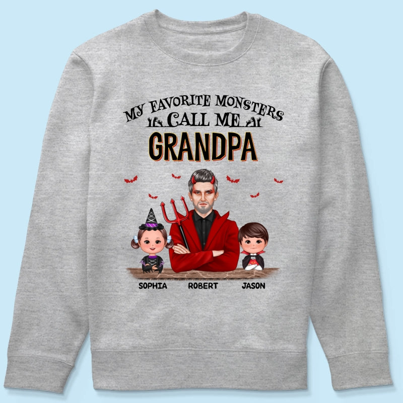 Halloween Favorite Monsters Call Me Dad Grandpa Personalized Shirt