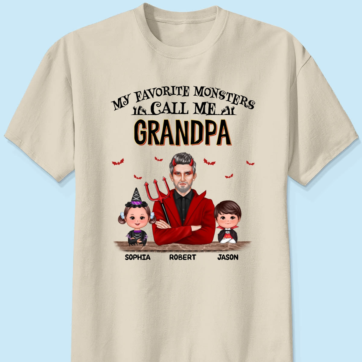 Halloween Favorite Monsters Call Me Dad Grandpa Personalized Shirt