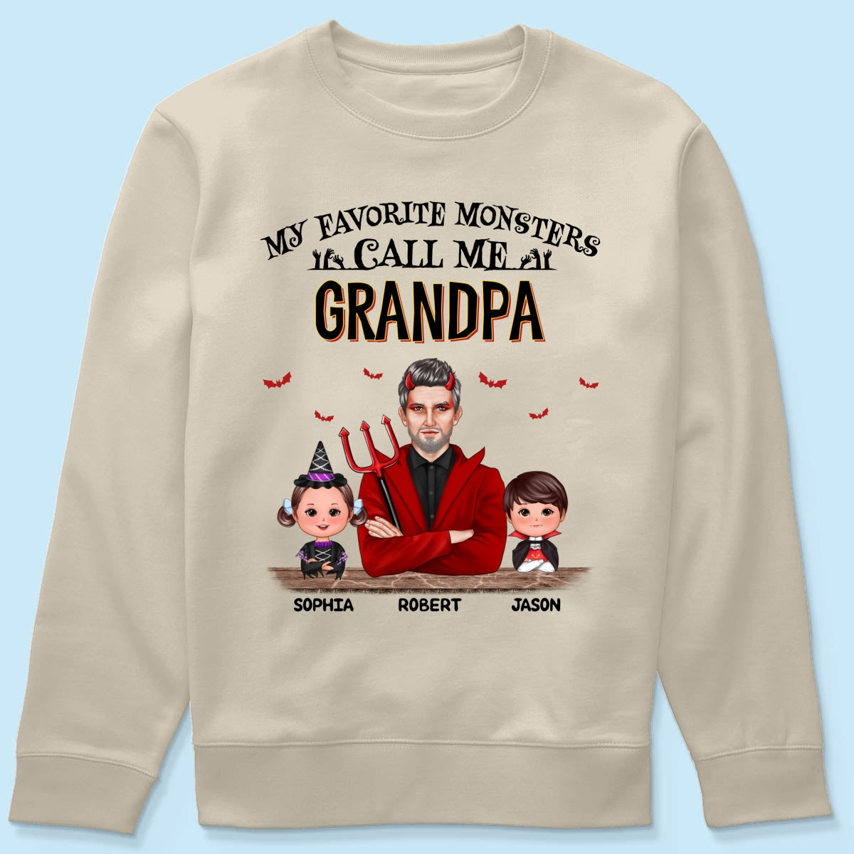 Halloween Favorite Monsters Call Me Dad Grandpa Personalized Shirt
