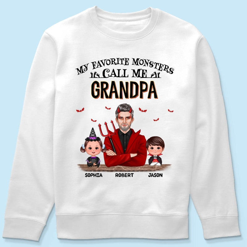 Halloween Favorite Monsters Call Me Dad Grandpa Personalized Shirt