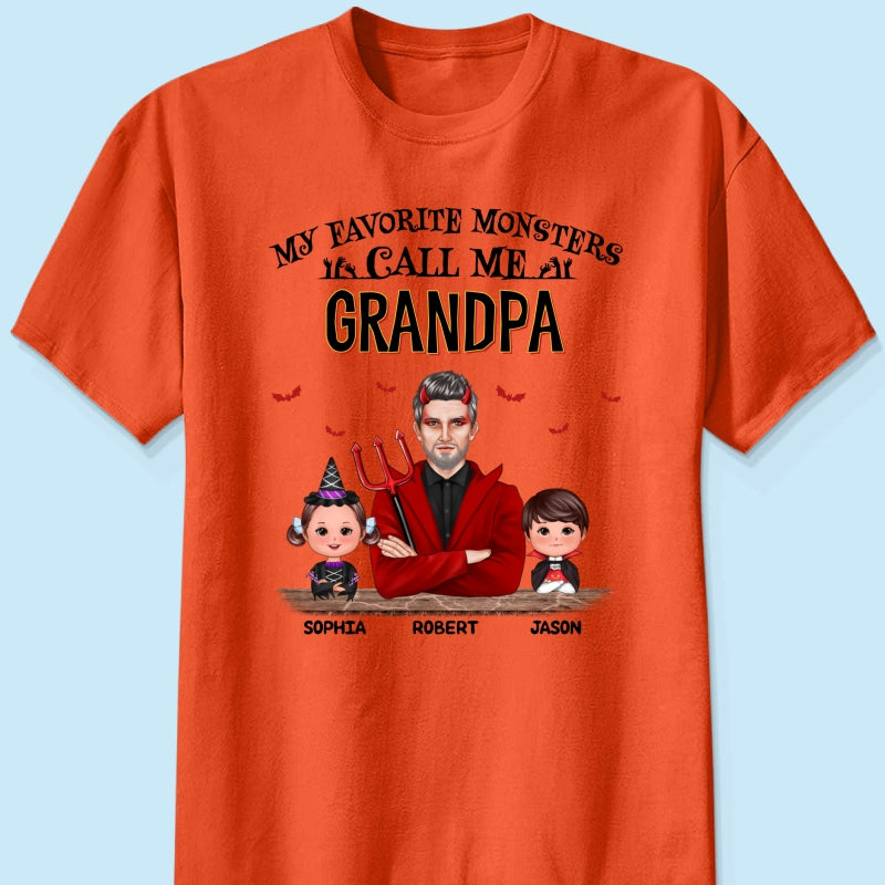 Halloween Favorite Monsters Call Me Dad Grandpa Personalized Shirt