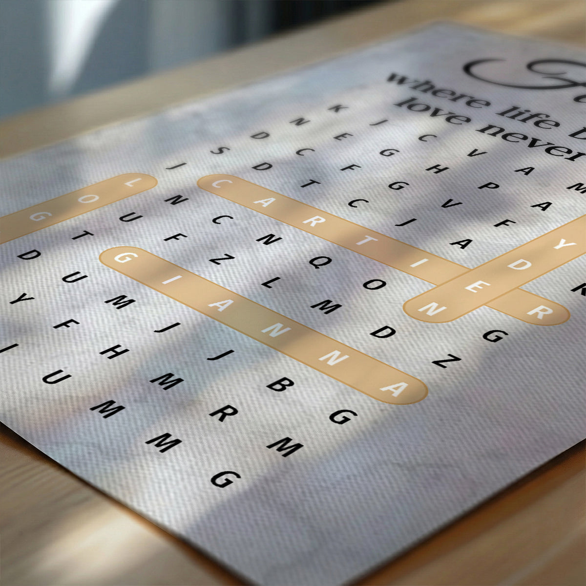 Family Where Life Begins And Love Never Ends Word Search Puzzle - Personalized Poster - Gift for Mom, Dad, Grandparents